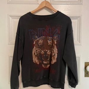 Like new, Medium Annie Bing sweatshirt. Crewneck. Aged charcoal grey. Never worn